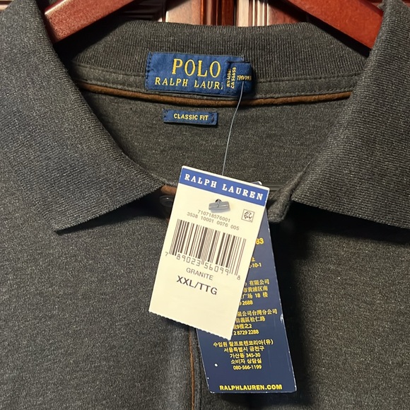 Brand New Polo by Ralph Lauren Classic Fit Men's Granite Long Sleeve Polo Shirt! - Picture 2 of 8